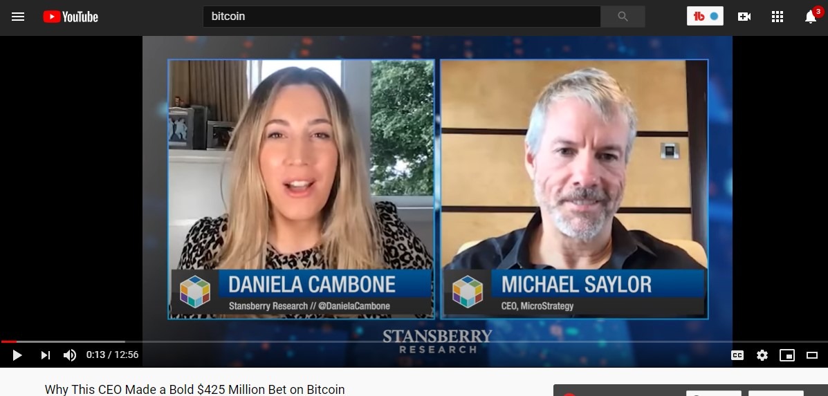As part of the bitcoin guide, this video interview with CEO, Michael Saylor after moving his company's $425m to bitcoin